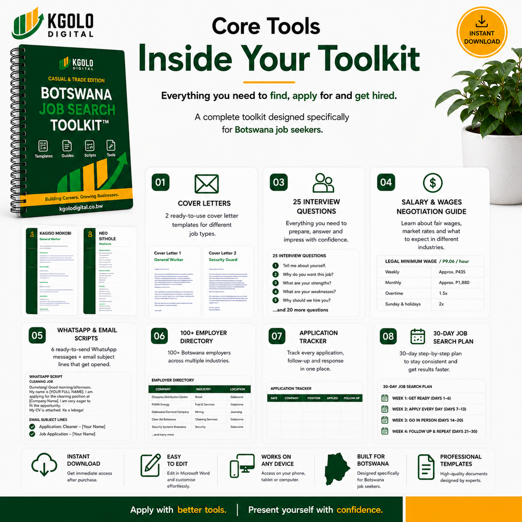 Botswana Job Search Toolkit™ – Casual & Trade Edition